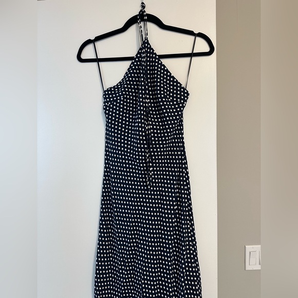 Reformation Floria Dress in Dream Dot (Navy with White Polka Dots) - Size XS - Picture 5 of 6